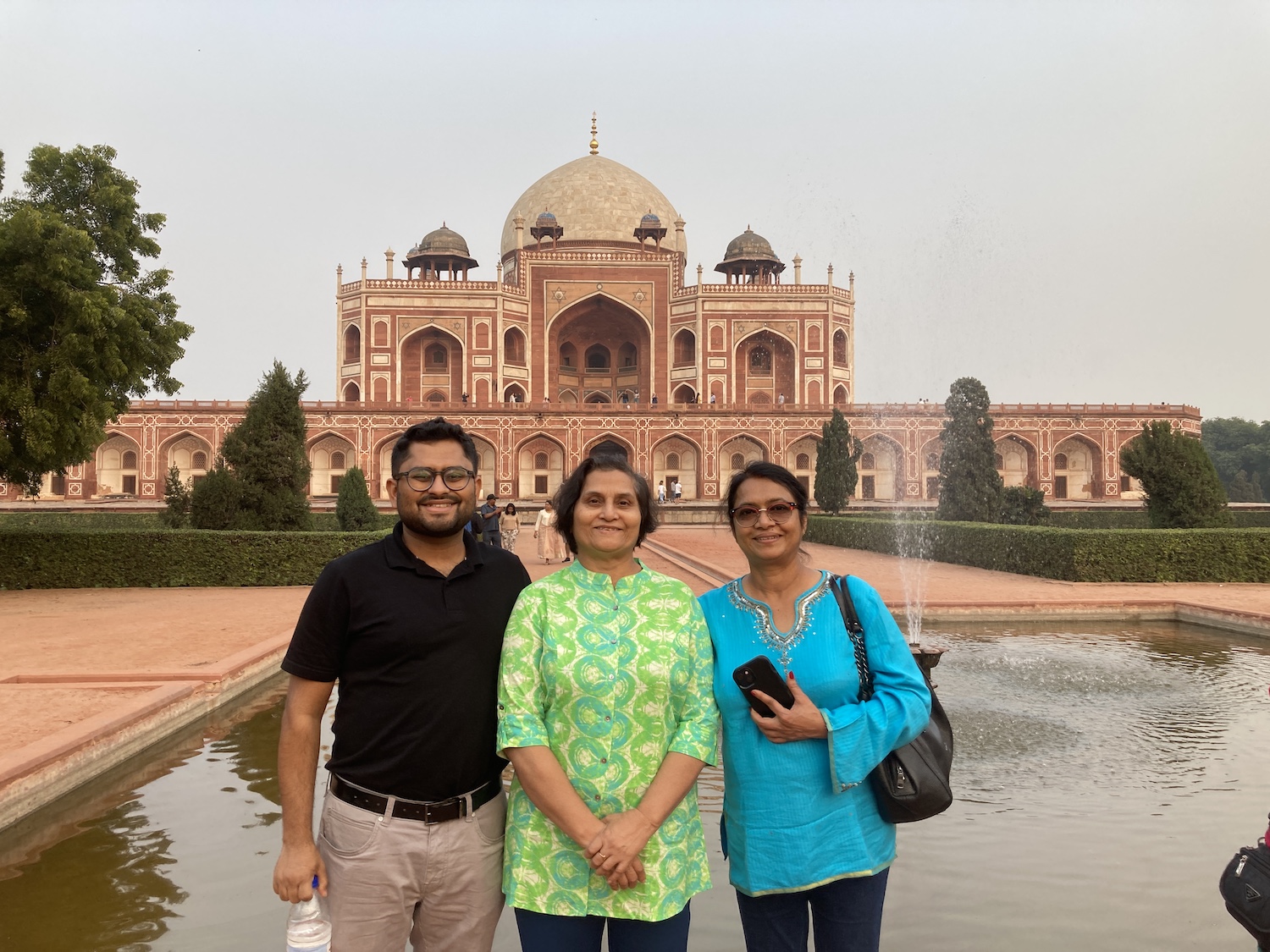 Mom, my aunt and me standing in front of Humayun's Tomb